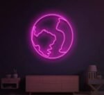 Globe Neon Sign in neon light 6