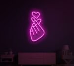 Hand Heart Neon Sign in Neon Light