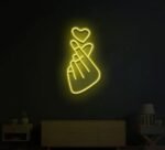 Hand Heart Neon Sign in Neon Light