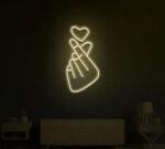 Hand Heart Neon Sign in Neon Light