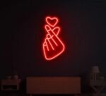 Hand Heart Neon Sign in Neon Light