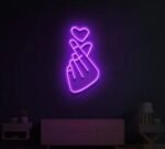 Hand Heart Neon Sign in Neon Light