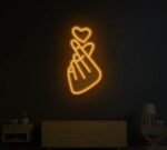 Hand Heart Neon Sign in Neon Light