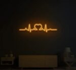 Heartbeat Neon Sign in neon light