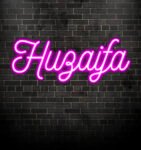 Huzaifa in neon name