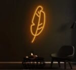 Neon Leaf sign in neon light