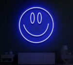 Smiley Happy Face Emoji Neon Sign in neon light