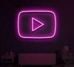 YouTube Logo Neon Sign in neon light