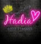 hadia in neon light
