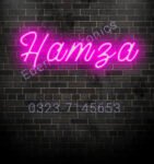 hamza in neon light