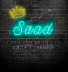 saad name in neon light