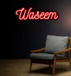 waseem name in neon light